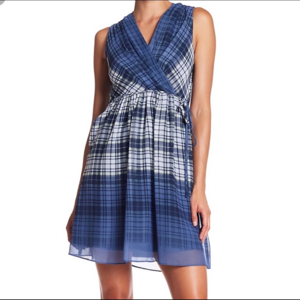 Julia Jordan Blue Plaid Dress Sz 16